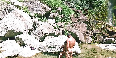 Outdoor Fuck Under a Waterfall
